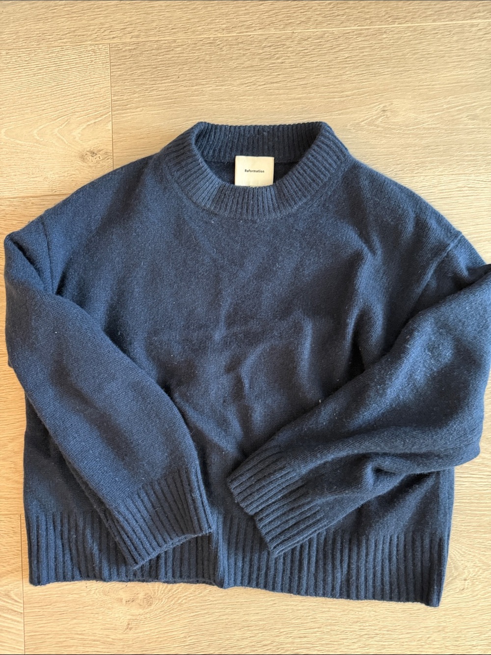 Reformation Dark Navy Crewneck Sweater
